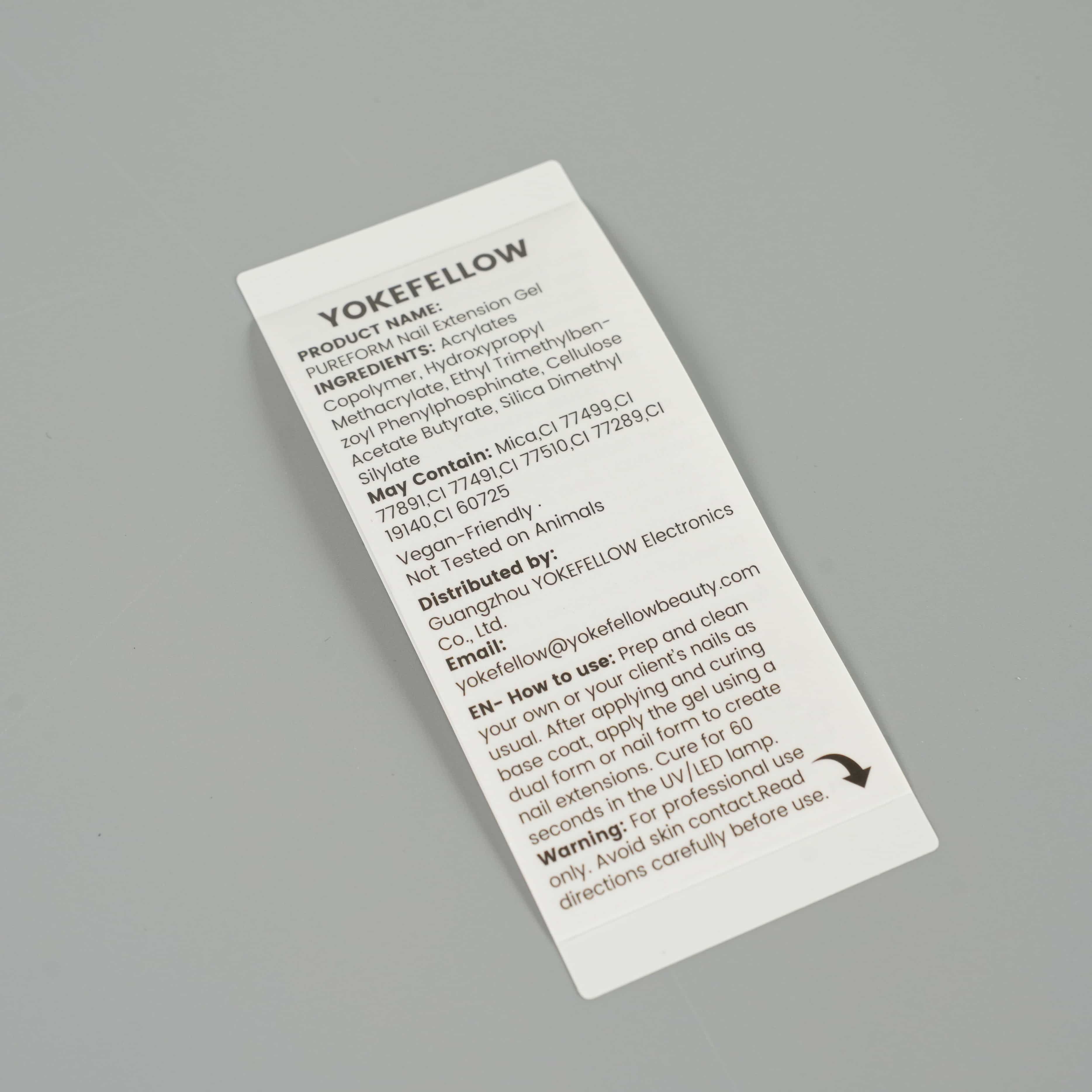 Flip-Page Instruction Label