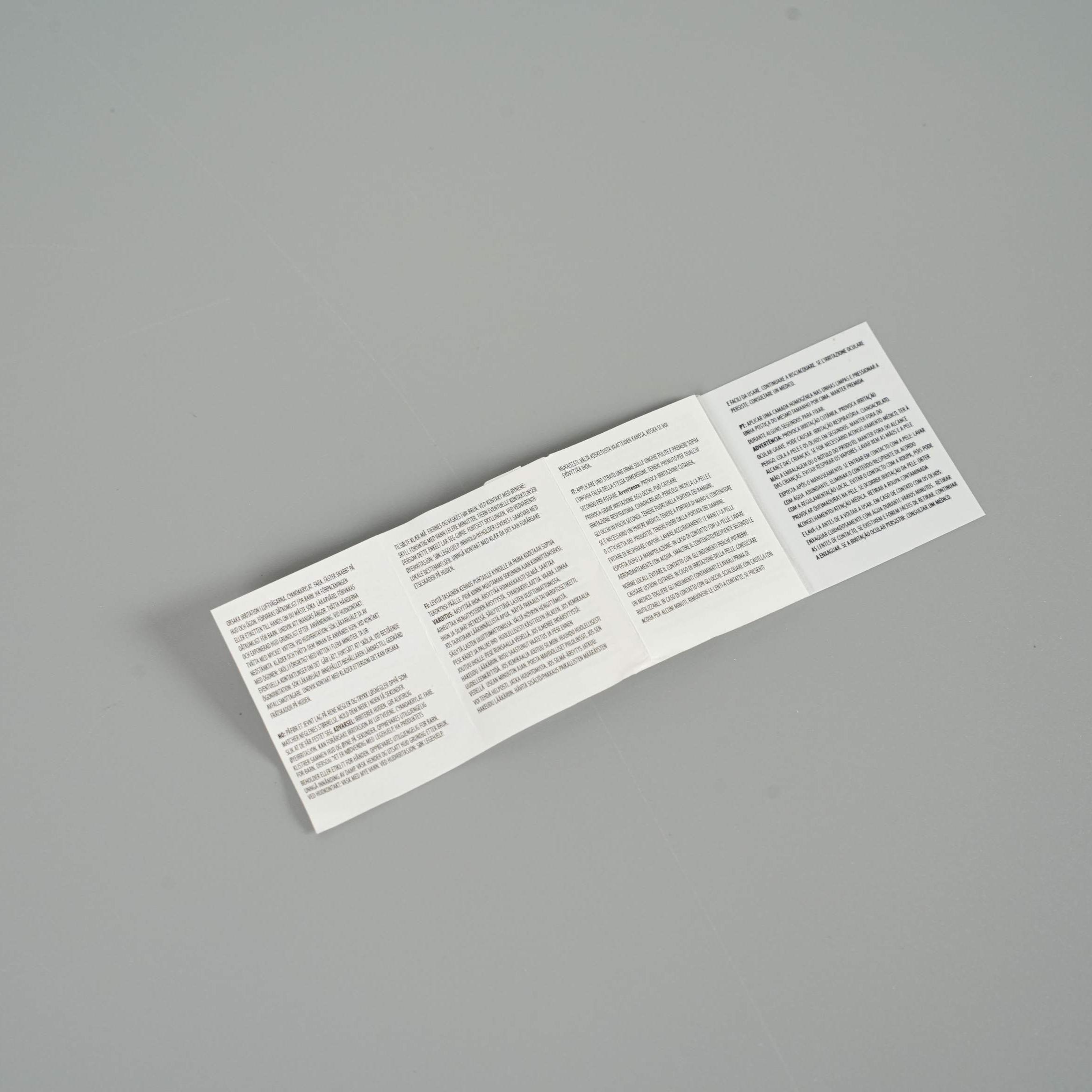 Tear-off Instruction Manual Label
